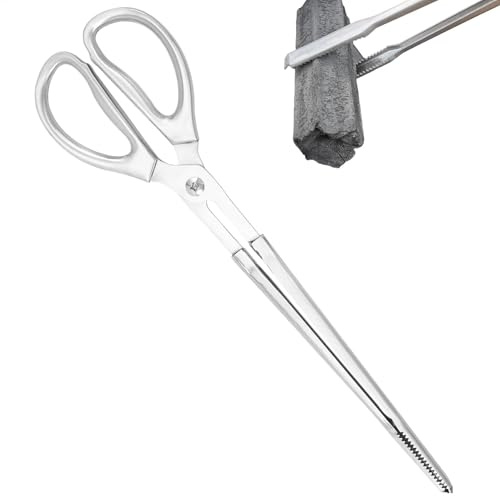 Pinzas de fuego para hoguera – Pinzas antideslizantes para leña, recolector de leña, herramientas de chimenea con agarre cómodo para camping, barbacoa y picnic