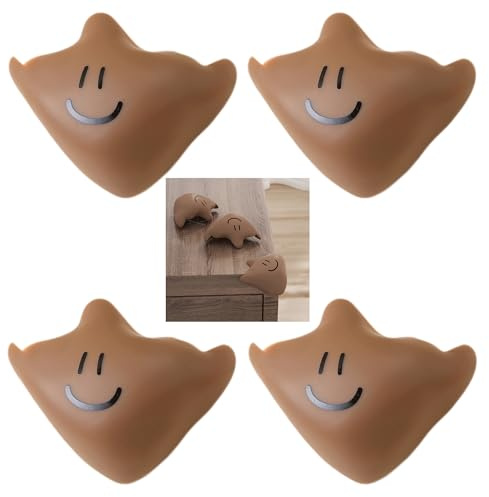 Smaoqingji Protector Esquinas Muebles De para - Juego de 4 Piezas, Marrón, Envuelve los Bordes Afilados de la Mesa para Evitar Golpes y Golpes y Prevenir Lesiones Sencillo y Bonito