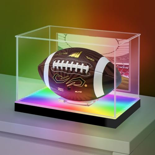 Acryl Vitrine / Schaukasten / Display Case für Modellautos, Figuren, Rugby-Ball | mit LED Beleuchtung, Selbstmontage (32x20x20 cm)