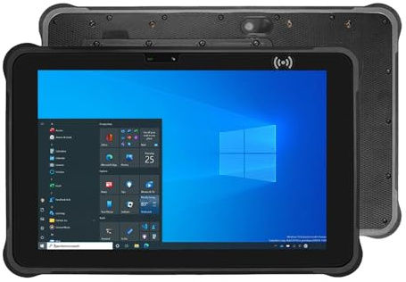 Breloom ST11-W robust surfplatta med fingeravtryck, 10,1-tums Windows 10 Pro industriell surfplatta Intel Z8350, 4GB+64GB, IP65 vattentät, 4G LTE/WiFi/BT/GPS, dubbla batterier 12 000 mAh + 2550 mAh