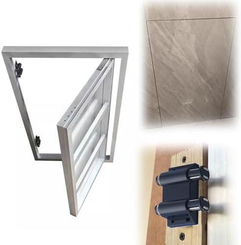 Blazea Concealed Access Panel For Tile Wall, Push Button Magnetic Access Door 30 40 50 60 80 100 120cm, Flush Mount Inspection Door Service Revision Hatch(400x450mm)