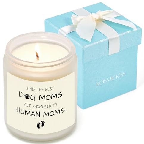 Kosmickiss New Mum Gifts for Dog Lovers, Lavender Aroma Gender Reveal Candle, Mum to Be Gifts, Funny Pregnancy Gift for Mum Expecting, Friend, Sister, Wife