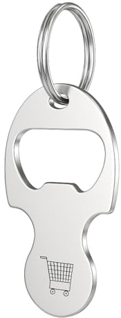 Trolley Token Keyring, Bottle Opener Keychian Bag Charms for Women Men | Cool Shopping Cart Design, Cool Key Rings Gifts for Retail Enthusiasts Savvy Shoppers Friends Girls Family