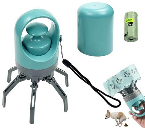 per escrementi ad artiglio per cani - Raccoglitore portatile per escrementi di cani con dispenser per sacchetti | Dispositivo di rimozione igienico delle feci degli animali domestici | Pinza p