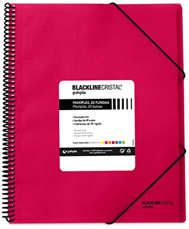 grafoplas 39832254 – 20 fickmappar, A4, Tapas PP, fuchsia