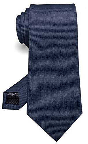 RBOCOTT Silk Navy Blue Tie Business Wedding Formal Necktie for Men (Navy Blue)