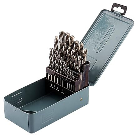 Cocoarm Box of 25 PCS HSS Twist Drill Bit Set,Metal Coated Drill Bit Tool for Metal, Stainless Steel, Aluminium, Wood, Plastic, Non-Ferrous Etc(Ø 1-13 mm)