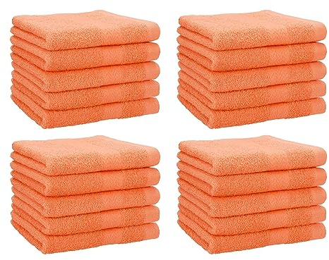 Betz 20 Stück Gästehandtücher Premium 100% Baumwolle Gästetuch-Set 30x50 cm Farbe orange