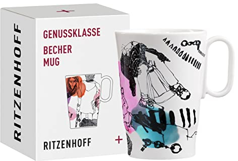 RITZENHOFF 3731003 Kaffee-Tasse 330 ml - Serie Genussklasse Nr. 3 - Porzellan-Becher mit urbanem Chic - Designerstück