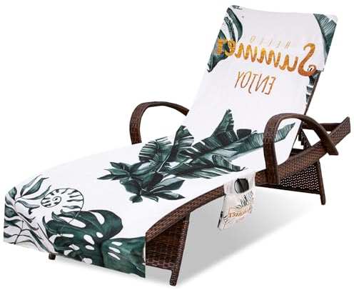 Wudlad Mikrofaser Handtuch für Sonnenliege,Strandtuch für Sonnenliege,Schnelltrocknend Strandhandtuch Schonbezug für Strandkorb Gartenliege Liegenauflage Schwimmbäder,Strände,Gartenhotels
