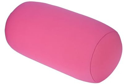 Cyrank Micro Mini Pillow Sleeping Neck Support, Microbead Roll Pillow Flexible Body Bean Round Cervical Roll Cylinder Bolster for Home Travel Sleep(Pink)