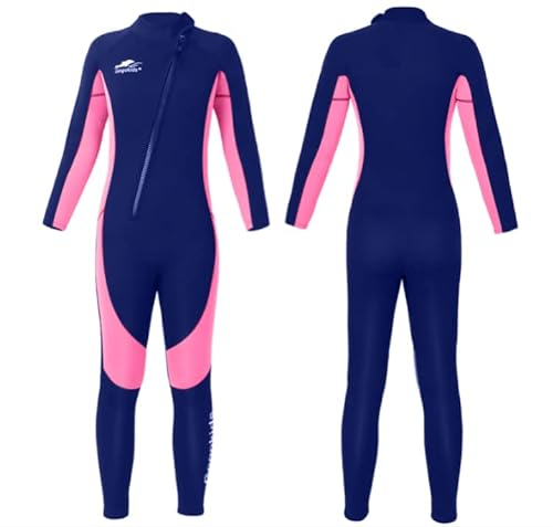 Gogokids Neoprenanzug Kinder, 8-16 Jahre Neopren Thermal Badeanzug, Front Zipper Lang Taucheranzug, UV 50+ Sonnenschutz Ideal für Schwimmen, Surfen, Tauchen