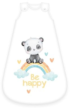 Regnbåge panda babysovsäck, storlek 70 x 45 cm, överdrag: 100% bomull, fyllning: 100% polyester