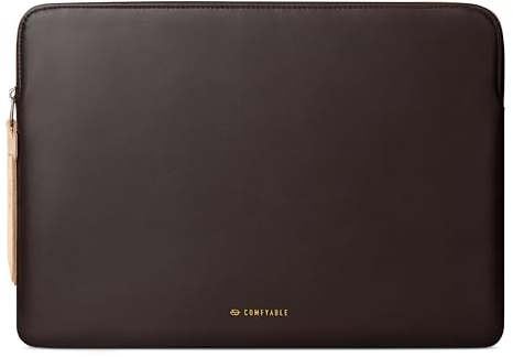 Comfyable Laptop Sleeve Compatible with 16 Inch MacBook Pro M4 M3 M2 M1 2024-2019 & 15 Inch MacBook Air (Loose Fit) M4 2025 M3 2024 M2, Slim Protective PU Leather Bag Waterproof Case for Mac