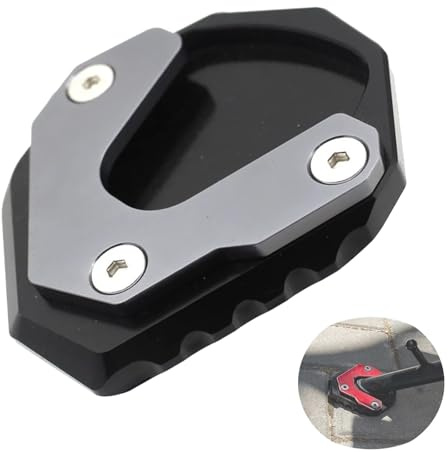Kompatibel med Honda TRANSALP XL750 2023 2023 2024 motorcykelställ fotsidostativ förlängningsdyna, aluminiumlegering motorcykelställ fotplatta förstorad förlängare stödplatta (grå)