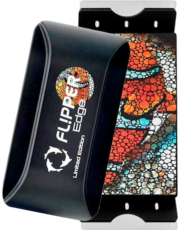 FLIPPER EDGE Standard Limited Edition Clownfish Magnetic 2-in-1 Aquarium Cleaner for Glass and Acrylic Tanks up to 1/2 (12mm) Thick β Dual Blade Design with Floating Algae Scraper and Cleaning Tool