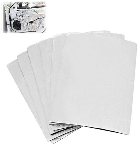 Tapis Insonorisant 5mm Pour Voiture,Tapis d’Isolation Acoustique pour Voitures,Tapis Insonorisant Auto-Adhésif,Tapis Amortisseur D'isolation Phonique Thermique De Voiture,6 pcs