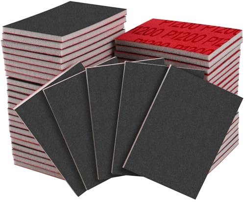 Shineboc 20pcs Sanding Sponge Set 75x100mm 1200 Grit Sanding Pads Flexible Sandpaper Block Coarse and Fine, Foam Sanding Pads Washable and Reusable Wet and Dry Sandpaper