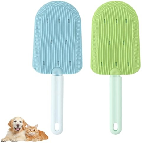 CATOR Spazzola per gatti e cani, 2 Pcs pennelli per gatti, spazzola per cani, in silicone, per la cura del pelo