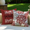Vorysum 2er Set Kissenbezug 40x40 cm Rot Dahlien Outdoor Kissen Modern Kissenbezüge Blumen Dekorative Sofakissen Samt Optik für Garten Sofa Wohnzimmer Bett Doppelseitiges Muster