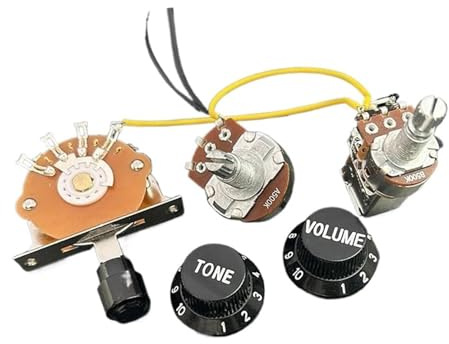 Gitarr Ledningssele 1T1V Gitarrkablage Förkopplad Krets 5 Vägs Bladbrytare Push Pull 500K