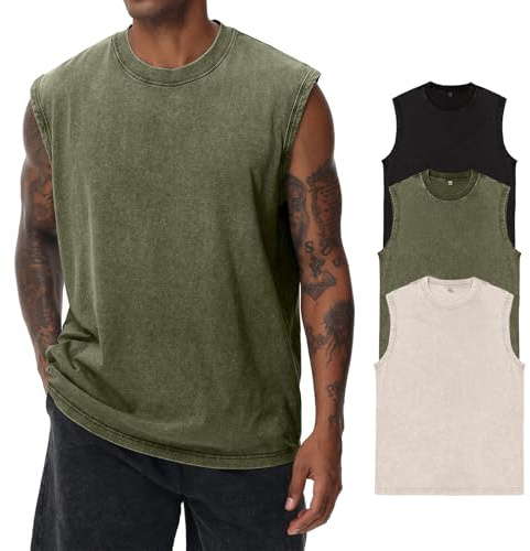 Camiseta sin mangas de verano para hombre, sin mangas, sin mangas, para entrenamiento, gimnasio, algodón