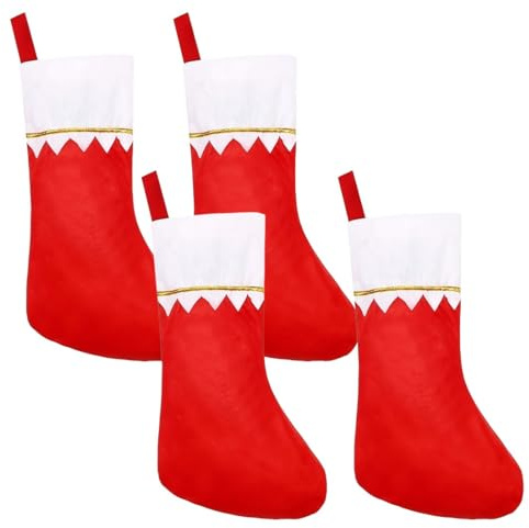 COYUN 4 Piezas Medias de Navidad, para el árbol de Navidad Chimenea Decoración, Calcetines Navidad Chimenea, Adorno de Navidad Bolsa de Dulces, Calcetín de Decoración Navideña para Llenar y Colgar