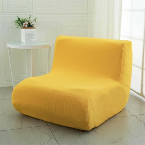 rigyeg Copridivano elasticizzato a 1 posto, senza braccioli, protezione per mobili (plaid giallo)