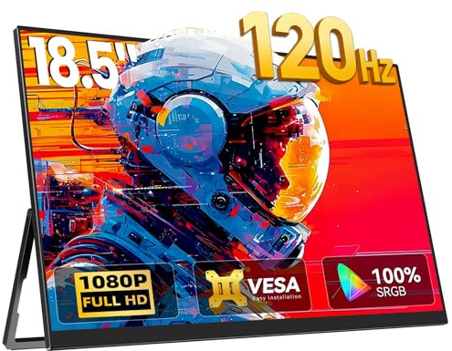 Newsoul Monitor Portatil 18.5 Pulgadas 120Hz, Pantalla portatil 1080P IPS Mate HDR, 2000:1, 125% sRGB con USB-C/HDMI para Portátil/PC/PS5/Xbox, Compatible VESA