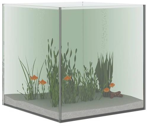 Aquarium en Verre, Aquarium Nano Tank Fish Tank Bocal à Poissons Transparent 30x30x30 cm Verre