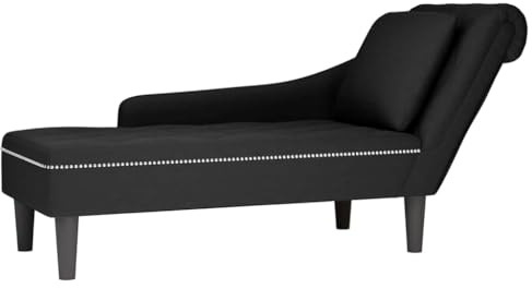 Bendmaxx Chaiselongue Recamiere med kudde, höger armstöd, sammetsöverdrag, 145 x 56 x 70 cm, liggsoffa divan, för vardagsrum sovrum läshörna, avkoppling