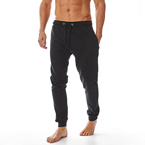 Iron Mountain Pantalones de chándal de Trabajo para Hombre de Hilo recuperado, Pantalones Jogger con puños, Negro, XL