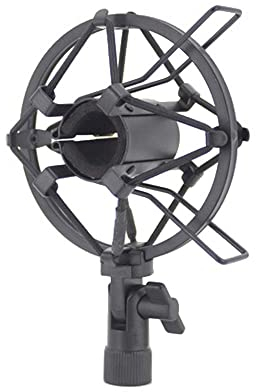 Supmico Mikrofon Stoßdämpferhalterung Mikrofonspinne Mikrofonhalter Halterung Kondensatormikrofon Vibrationsgesichert mit 28mm-35mm Durchmesser Schwarz
