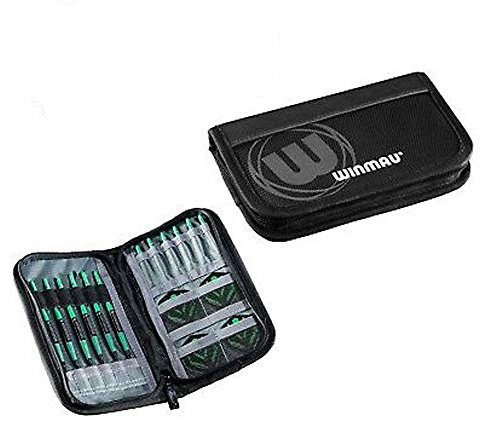 Winmau Super Dart Case 2, Slimline, Holds 2 Sets of Darts, 8 Compartments, Black