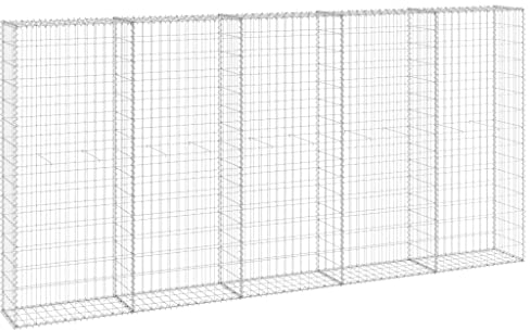 vidaXL Mur en Gabion avec Couvercles Panier de Gabion Mur de Soutènement Jardin Patio Terrasse Extérieur Acier Galvanisé 300x30x150 cm