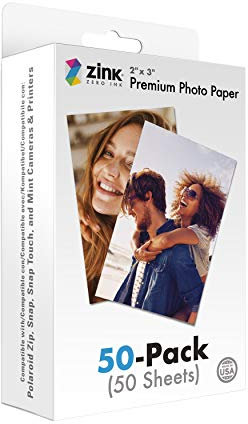 Zink papier photo instantané, Blanc, 5,1 x 7,6 cm, 50 Pack