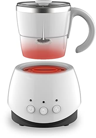 Mousseur à Lait Chauffe-Lait Électrique Automatique et Mousse Double Paroi Acier Inoxydable 304 pour Cappucino Lait Chaud