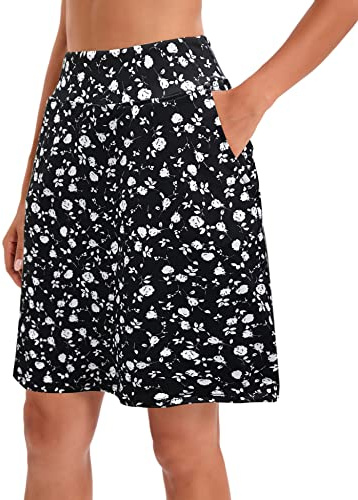 Jhsnjnr – Jupe-short de golf pour femme avec poches, longueur genou, taille élastique, jupe de tennis athlétique, 40