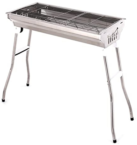 Portable BBQ Grill Stainless Steel Charcoal Barbecue Grill Folding Camping Grill Makes Juicy Lamb Shish Kebab, Shashlik, Spiedini Skewer for Outdoor Camping Grilling Picnics Cookouts Party ( Size : St