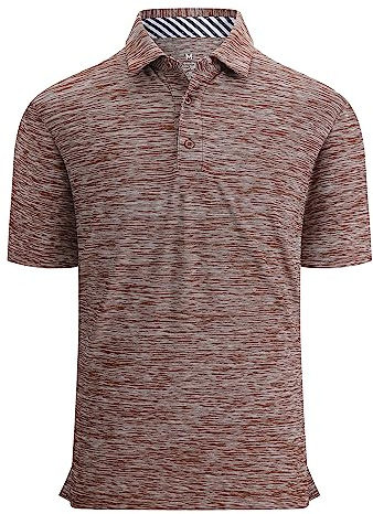 Mens Golf Shirt Moisture Wicking Quick-dry Short Sleeve Polo,Coffee,XL