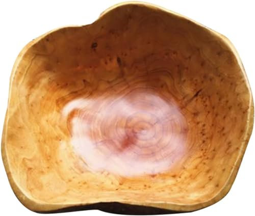Oriental riverkit Obstschale aus Naturholz für unverwechselbares Dekor, unregelmäßige kreative Holzschale, handgefertigte Servier-Obstschale aus Holz für die Küchentheke (20-24 cm)