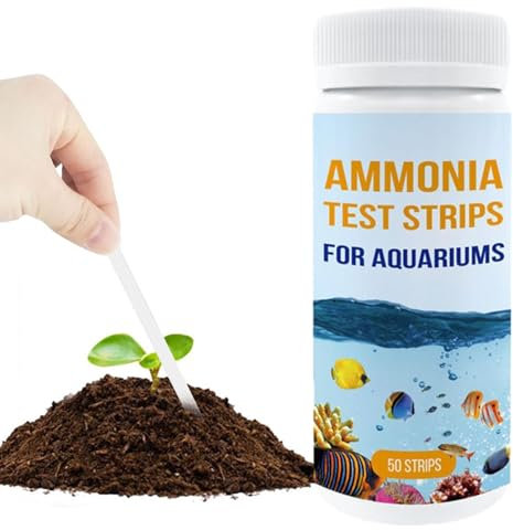 Nbhuiakl Ammoniak-Teststreifen für Aquarien, Ammoniak-Wasserteststreifen, 50 Streifen, Wassertest, sicherer Ammoniak-Tester für Aquarien, Frische/Aquarien
