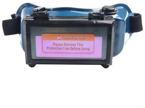 Entgoinggo Auto Darkening Welding Glasses, Welding Eyepiece Solar Powered Welding Grinding Mask Helmet