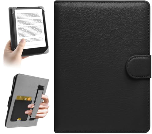 HoYiXi Universel Étui pour 6.8'',7 E-Book Reader Compatibilité Pocketbook/Tolino/Sony/Kindle Paperwhite/Kobo Clara HD/Kobo Clara 2E,6-7 Pouce eReader Cover Case, Noir