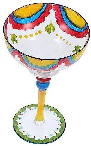 CIYODO Vidrio Pintado Copa De Margarita Copa De Vino Para Cócteles Para Fiestas De Margarita Decoración De Mesa Pintadas Mano