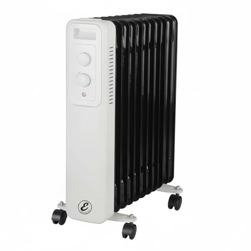 Radiatore a Olio 2500W Con 13 Elementi 3 Livelli di Potenza Termostato Regolabile Sicurezza Anti Surriscaldamento Ribaltamento Con Ruote E Avvolgicavo Ambienti Fino a 60m² 45 × 22.6 × 57 cm Bianco