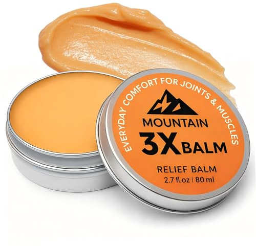 Mountain 3X Relief Balm, Mountain 3X Balms for Joint, Knee, Foot & Back, with Organic Arnica & Camphor - Soothing Care Ointment, Fast Absorbing, Non-Greasy Formula, 2.7fl oz (1)
