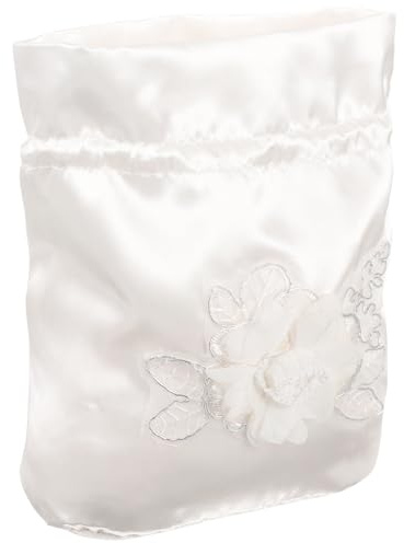 FIXOSHEE Borsa da Sposa Coulisse Decorata Fiori in Raso, Sacchetto Porta Soldi e Bomboniere per Matrimonio, Accessorio Multifunzionale per Cerimonie e Feste Nuziali