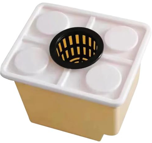 Kichvoe Secchio per Piantare Verdure Idroponico in Pp Resistente, Vaso da Fiori Senza Terra Coperchio e Cesta, Coltivazione Fuori Suolo per Orto e Giardino in Serra