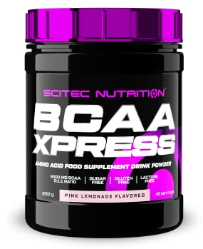 Scitec Nutrition BCAA Xpress, Zucker-, Gluten- & Laktosefrei, 5g reine BCAA, Muskelaufbau & Wachstum, 2:1:1 Aminosäurenverhältnis, aromatisiert & leicht zu mischen, 280 g, Pinke Limonade